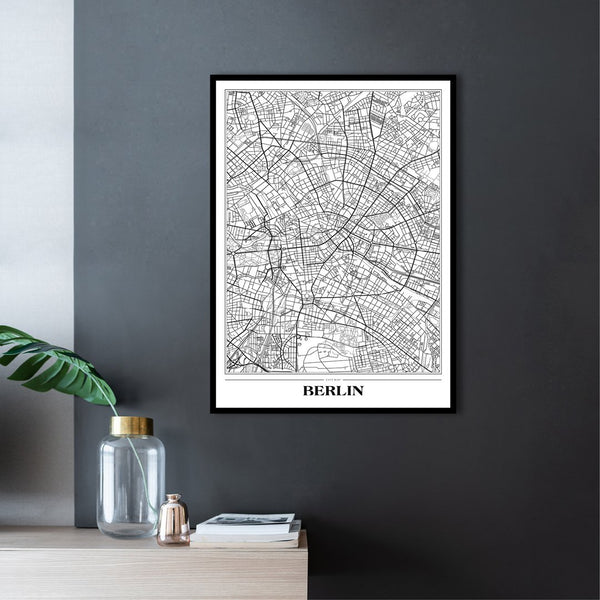 Map Berlin white | POSTER