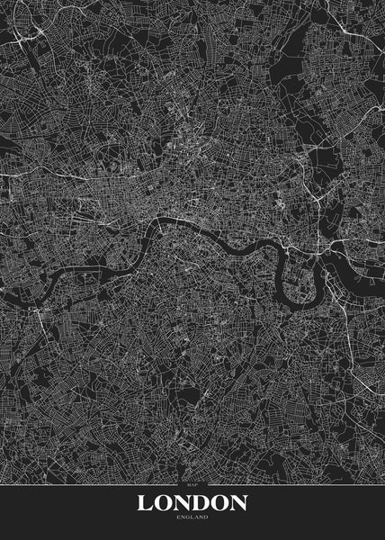 Map London black | POSTER