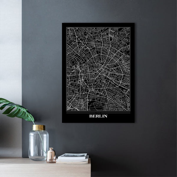 Karte Berlin schwarz | POSTER
