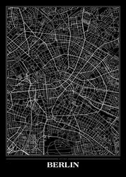 Karte Berlin schwarz | POSTER