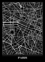 Karte Paris schwarz | POSTER