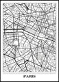 Map Paris white | POSTER BOARD