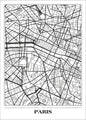 Map Paris white | POSTER