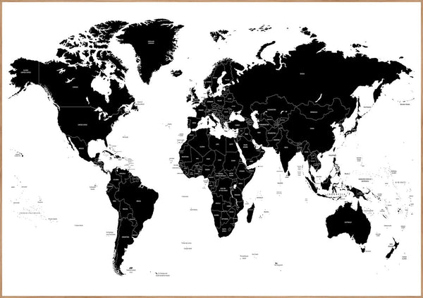 Weltmap weiß | Plakatbrett