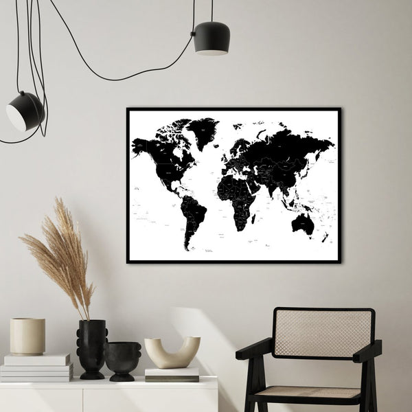 Weltmap weiß | POSTER