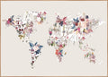 Worldmap flowers light | POSTER BOARD