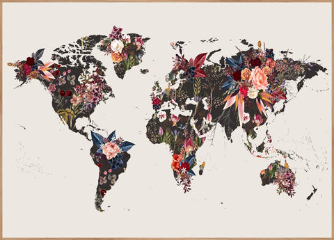 Worldmap flowers | POSTER BOARD